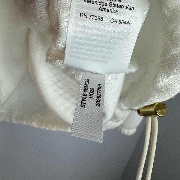 J. CREW Terry Half-Zip Pointelle Sweatshirt in White Large - Picture 9 of 9